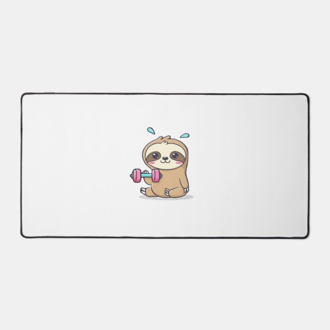 Drôle Chibi Sloth Workout Cute Kawaii Gym Cartoon (Recto)