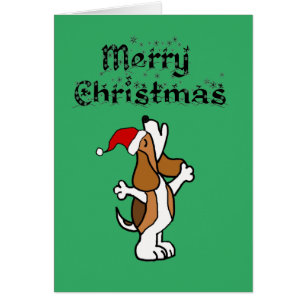 Drôle Chien Beagle chantant des canons de Noël