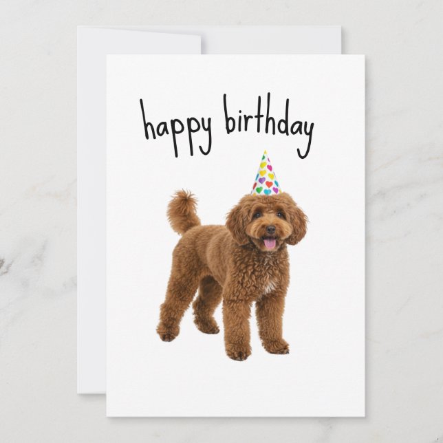Drôle Chien Carte d'anniversaire - Poodle Maman ou (Devant)