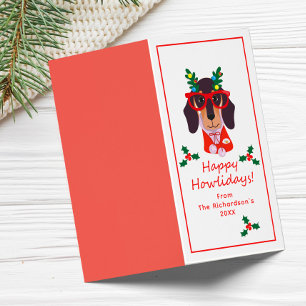 Drôle chien de Noël Howliday mignon chien carte pl