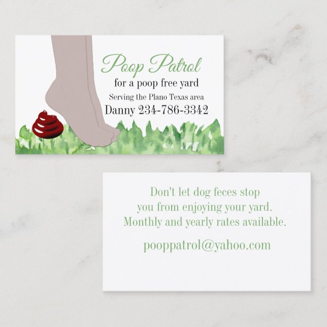 Drôle Chien Nettoyer Carte de visite (Devant / Derrière)