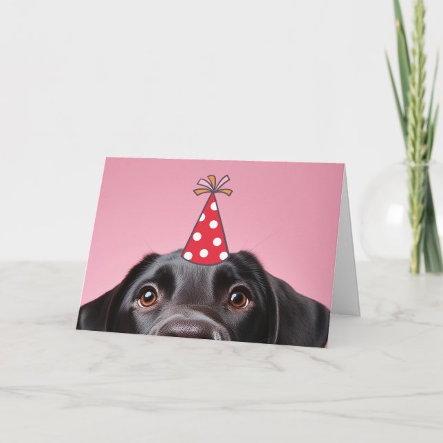 Drôle Chien Noir Carte d'Anniversaire Salutation m (Devant)