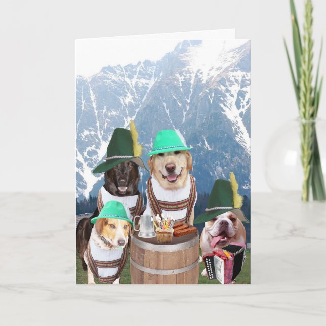 Drôle Chiens Allemand Carte d'anniversaire (Devant)