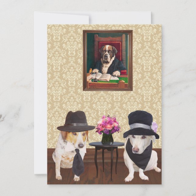 Drôle Chiens Carte de Voeux Plat (Juste devant et  (Devant)