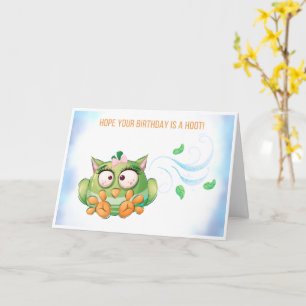 Drôle Chouette colorée carte d'anniversaire
