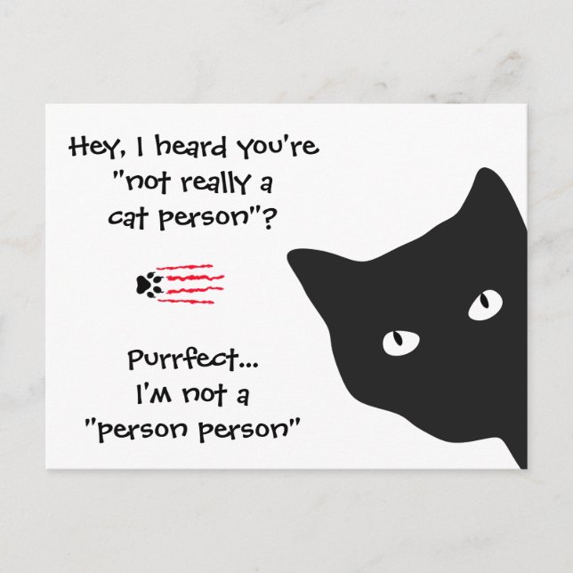 Drôle Citation Black Cat Carte postale (Devant)