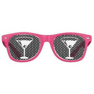 Drôle cocktail verre rose lunettes de soleil