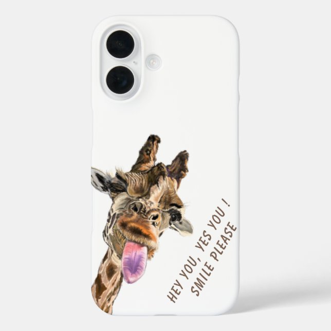 Drôle coque iphone Giraffe - Texte personnalisé (Verso)