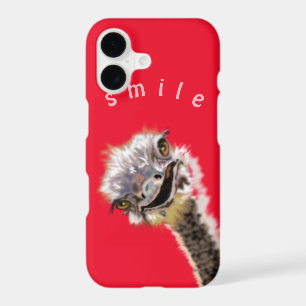 Drôle coque iphone Happy Ostrich texte personnalis