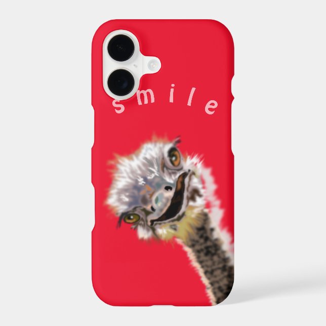 Drôle coque iphone Happy Ostrich texte personnalis (Verso)