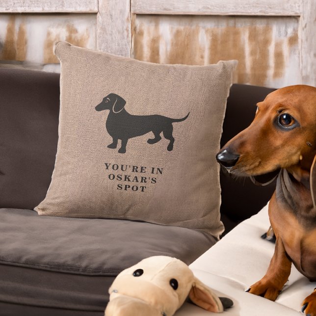 Drôle Coussin Marque la place de Dachshund sur le  (Créateur téléchargé)