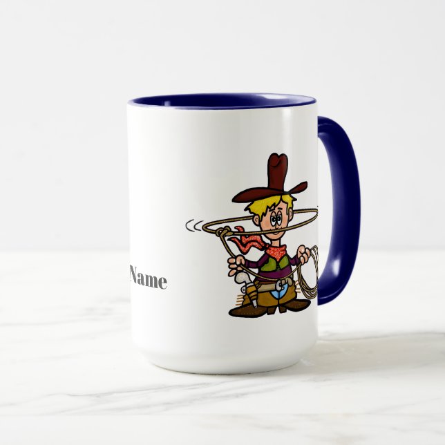 Drôle Cowboy et Sa Mug de Cheval (Devant droit)