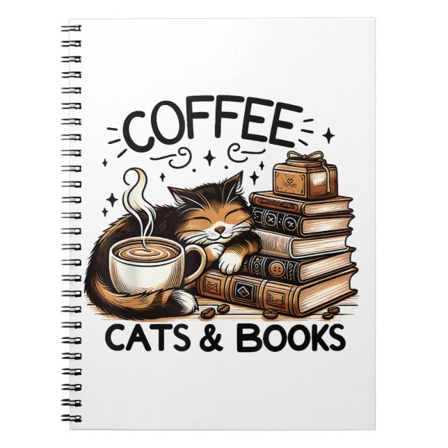 Drôle Cute Coffee Cats Livres Lover Idea Cadeau Fe (Devant)