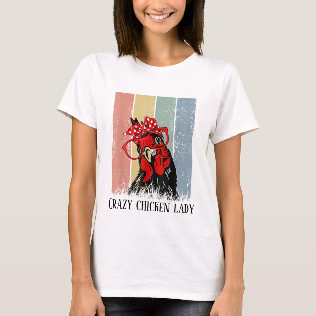 drôle dame de poule mot art T-shirt (Devant)
