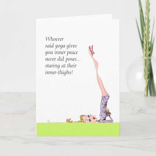 drôle de carte de pose yoga adapté à l'encadrement (Devant)