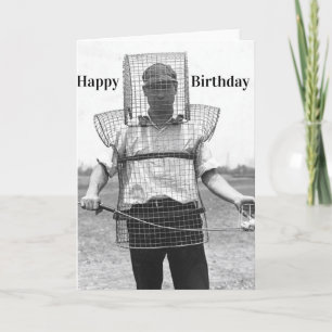 drôle de chat de golf carte d'anniversaire