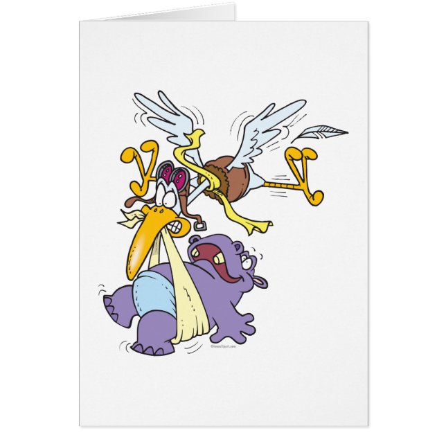 drôle de cigogne à livrer bébé hippo (Devant)