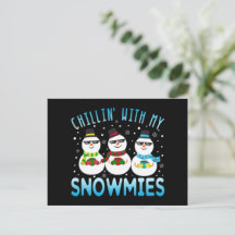 Drôle de détente avec mes Snowmies carte de Noël