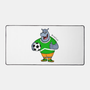 Drôle de joueur de football hippo dessin humoristi