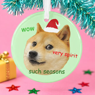 Drôle de Santa Doge Mème Shiba Inu Tellement Saiso