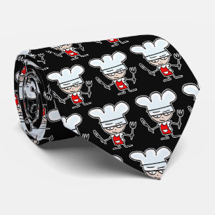 Drôle dessin animé cuisinier motif cadeau cravate 