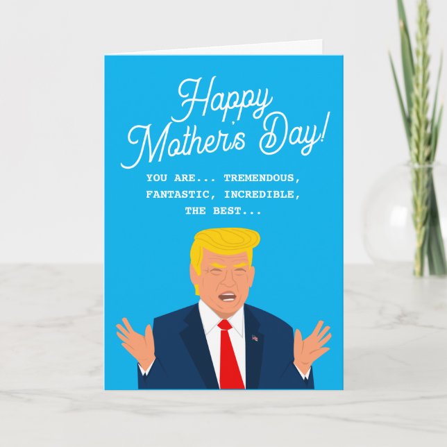 Drôle dessin animé de Trump Carte de la Fête des m (Devant)