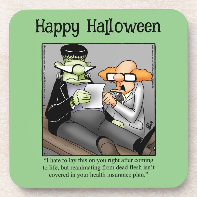 Drôle Dessous de verre d'Humour Halloween (Devant)