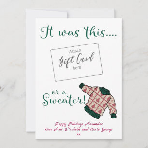Drôle Détenteur de carte cadeau de pull de Noël