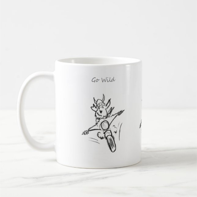 drôle devenez comme fou ! tasse de café de (Gauche)