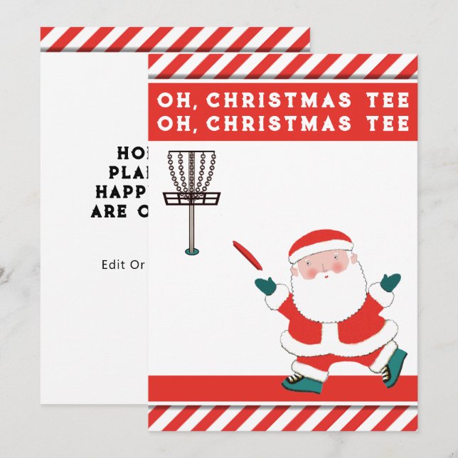 Drôle Disque Golf Cartes de fin de année de Noël (Devant / Derrière)