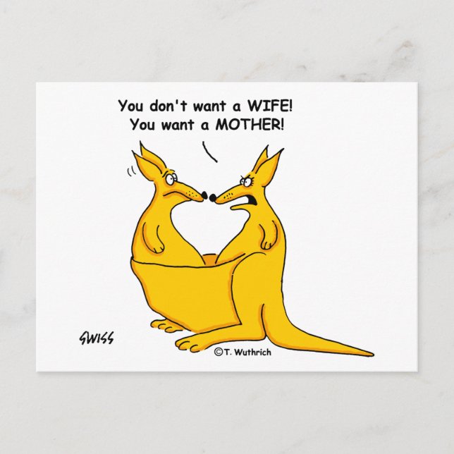 Drôle Divorce Faire-part Kangaroo Dessin (Devant)