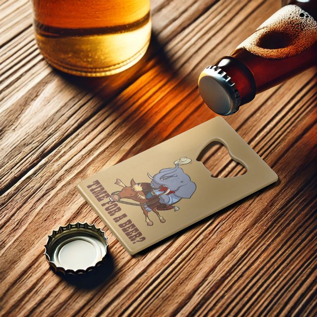 Drôle Elephant Cowboy Temps Pour Une Bière? Dessin (Créateur téléchargé)