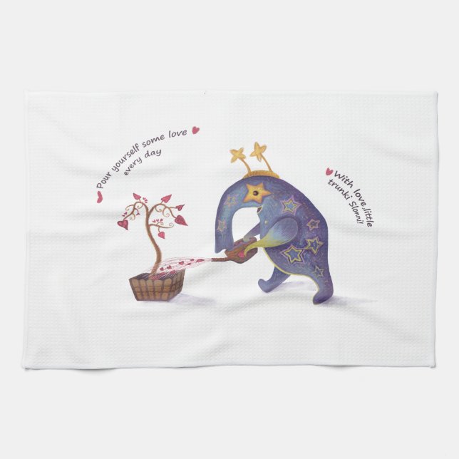 Drôle éléphant Serviettes de cuisine (Horizontal)