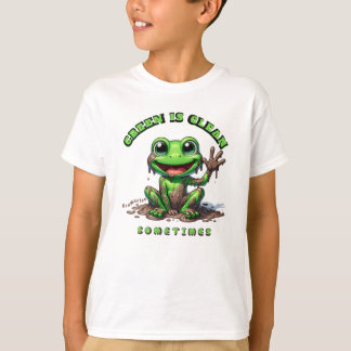 Drôle enfants t-shirt vert est propre