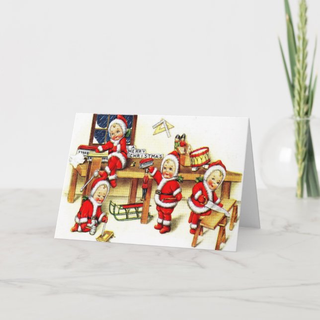drôle enfants xmas carte de voeux (Devant)