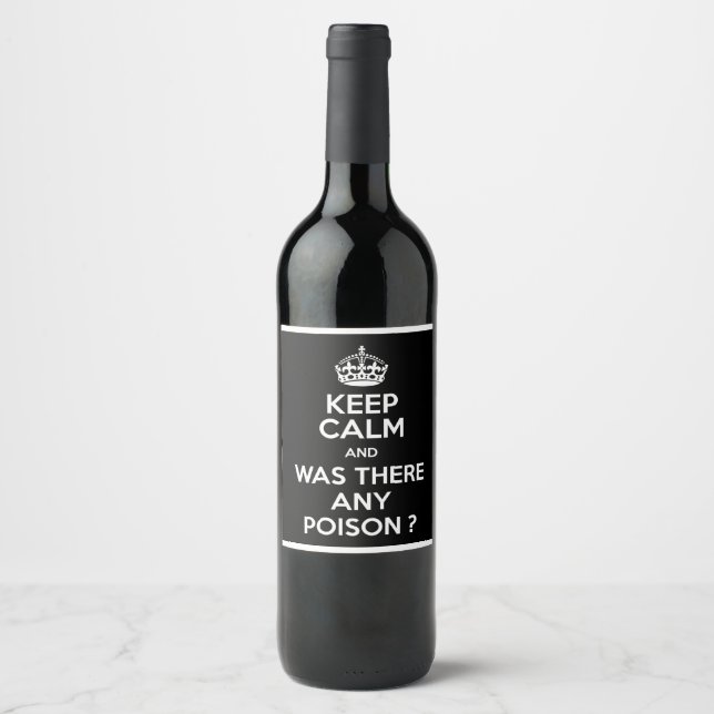 Drôle étiquette de vin à propos de poison à l'inté (Devant)