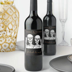 Drôle Étiquette de vin de crâne