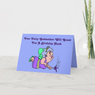 Drôle "Fairy Godmère" Carte d'anniversaire avec Hu