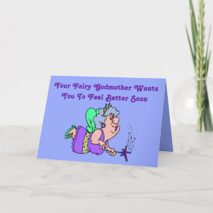 Drôle "Fairy Godmère" "Get Well" Carte avec Hunk