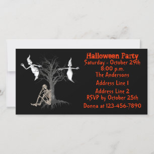 Drôle Fantômes Squelette Halloween Invitation