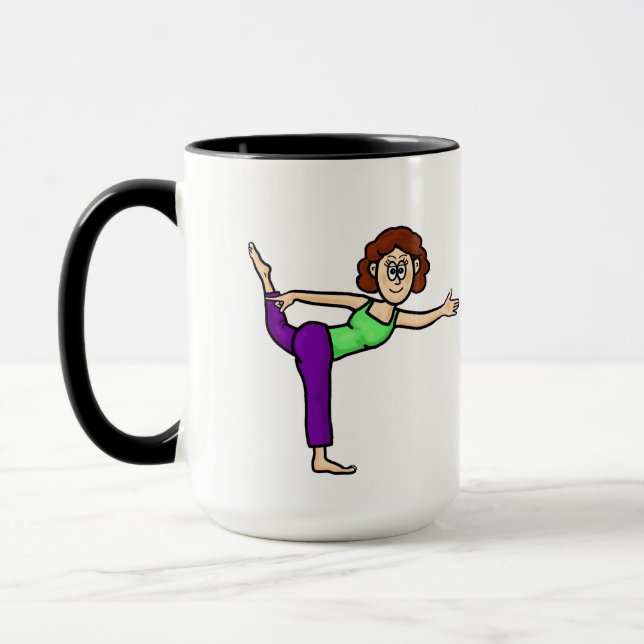 Drôle Femmes Yoga Mug (Gauche)