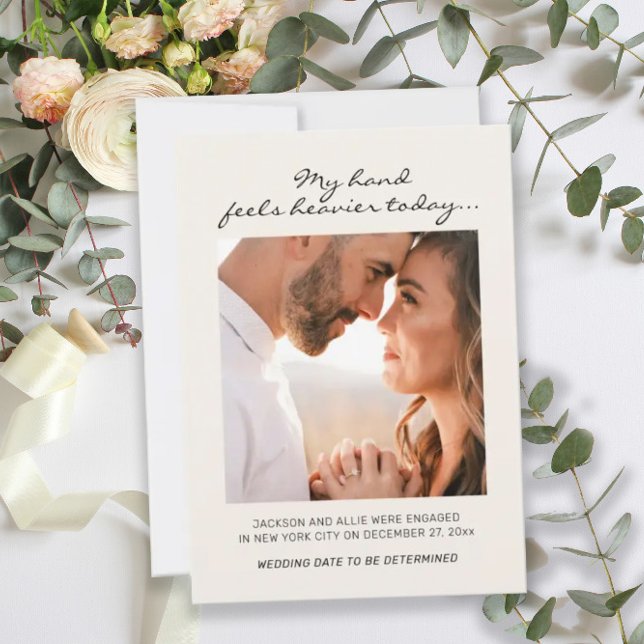 Drôle Fiançailles photo Faire-part main plus lourd (Créateur téléchargé)