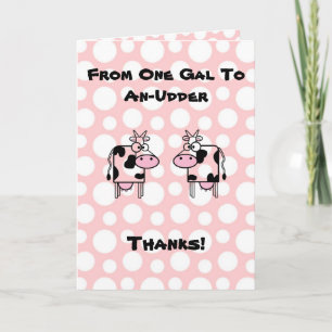 Drôle fille à fille Cartoon Vache Merci animal