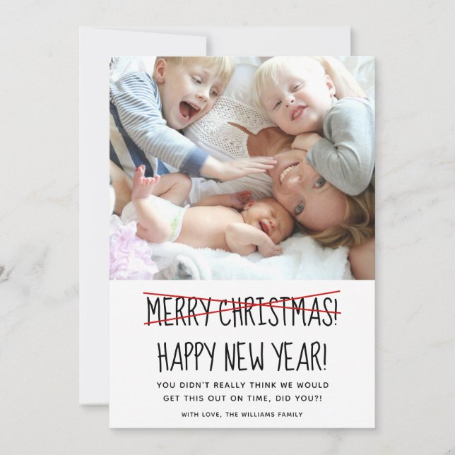 Drôle Fin Bonne Année Carte De Vacances (Devant)