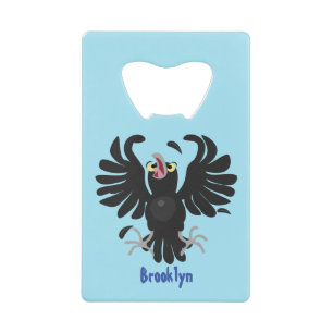 Drôle fou corbeau dessin animé de corbeau de corne
