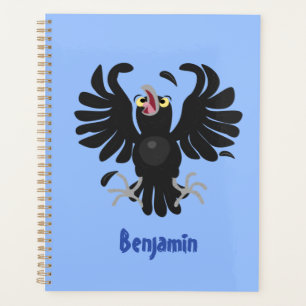 Drôle fou corbeau dessin animé de corbeau de corne