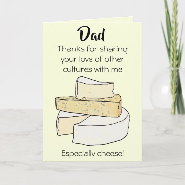 Drôle fromage culture plaisanterie papa carte d'an (Devant)