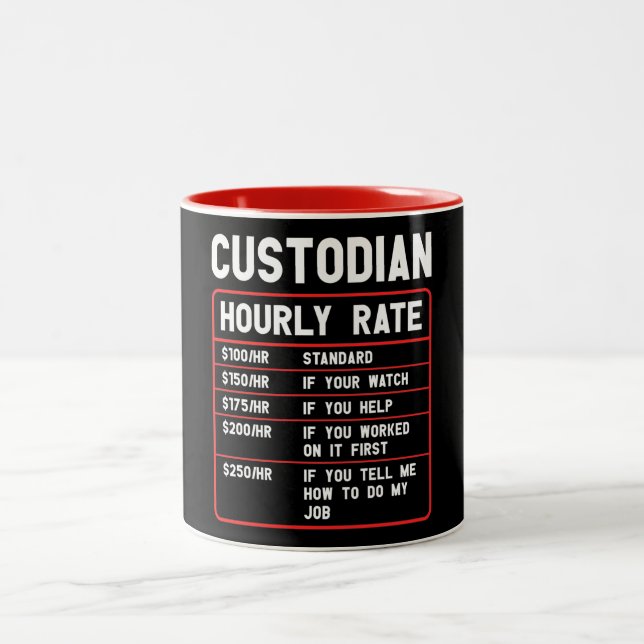Drôle Gardien Taux Horaire Deux Tons Café Mug (Centre)