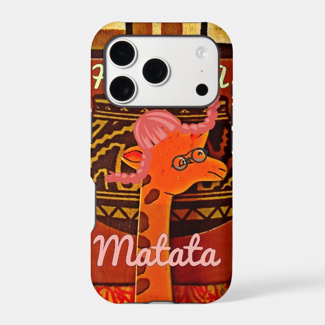 Drôle Giraffe avec texte cool Hakuna Matata (Verso)