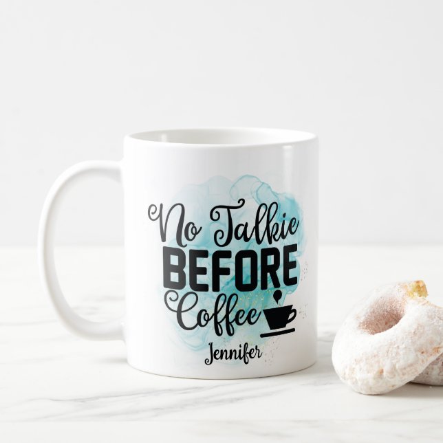 Drôle Green No Talkie Avant Café Mug (Avec donut)